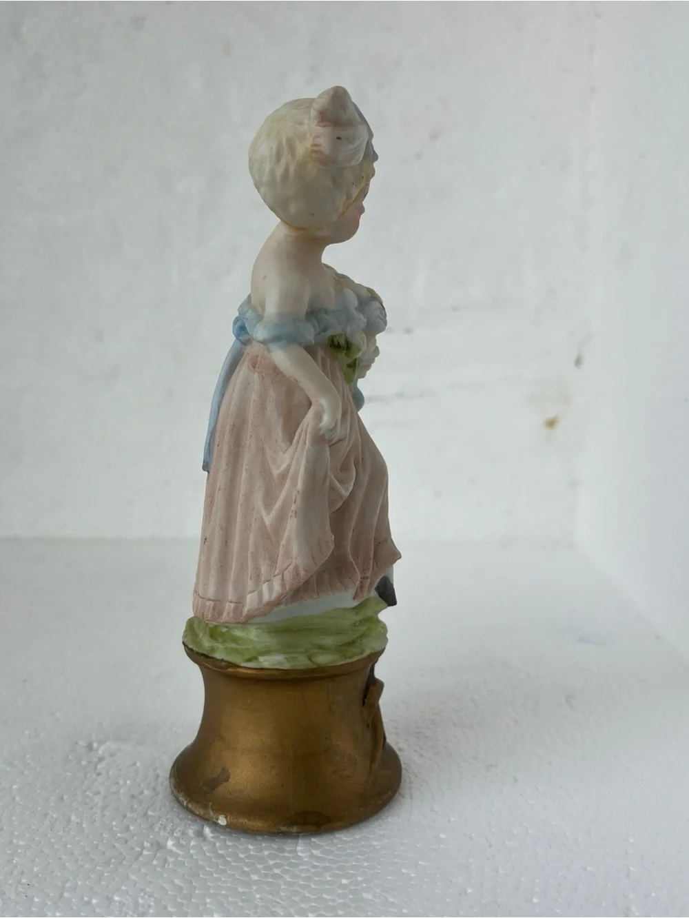 VTG Ardalt Lenwile China Porcelain Japan Girl Flower Bouquet Figurine #7858